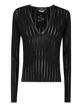 Viscose Crepe De Chine V Neck Sweater