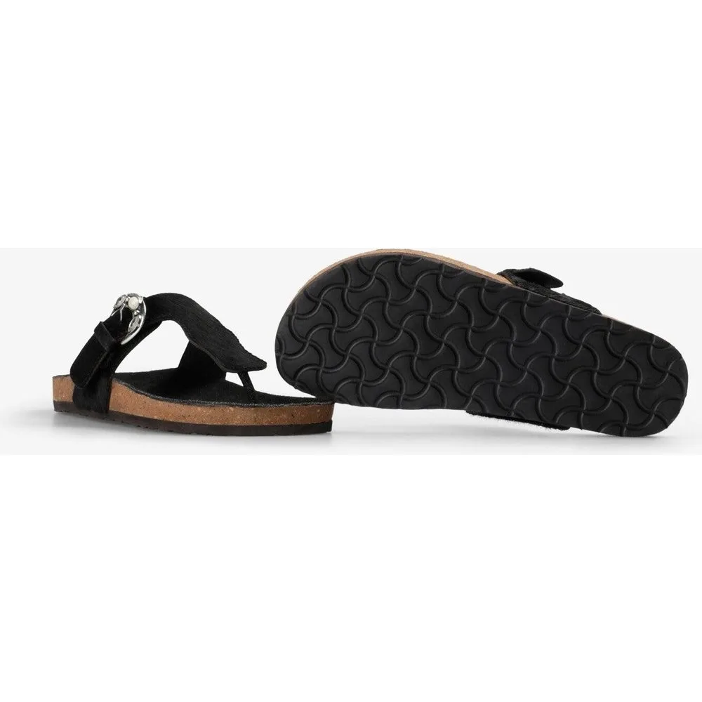 Sandalias de dedo de mujer en piel planas con hebilla - Scalpers - FashionsVida
