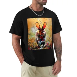 Impressionistic Portrait of an Autumn Bunny T-Shirt Large Size Soft Cotton T-Shirt