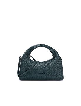 Ledertasche - Henkeltasche SADIE WEAVE SILKY dunkelgrün damen