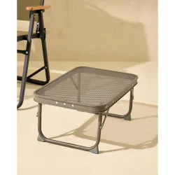 Mesa plegable de acero con rejilla Safari Campo y Playa