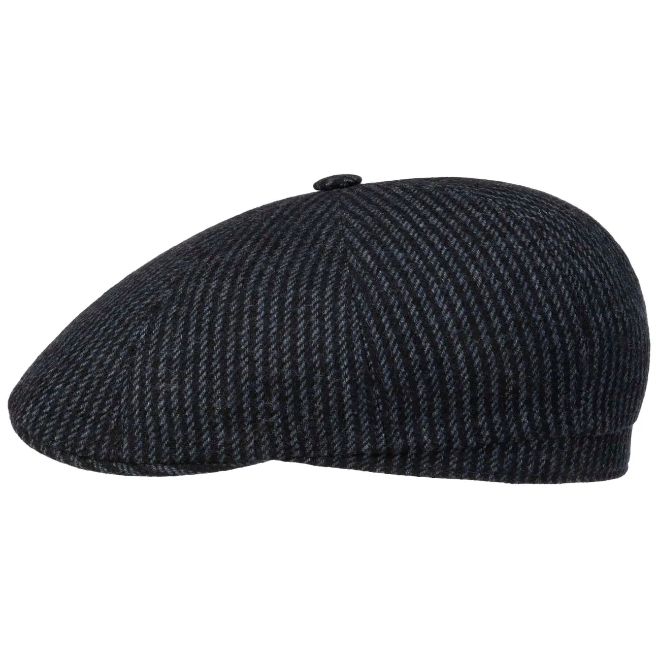 Hatteras Catwick Wool Flat Cap by - black-blue - Size: 60 cm - Stetson - FashionsVida