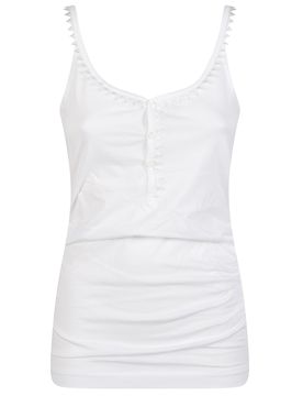 Essential Cotton Tank Top with Front Buttons