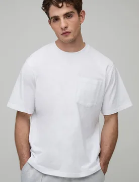 Men's Relaxed Pocket T-Shirt White Size Large White L - boohooMAN - FashionsVida