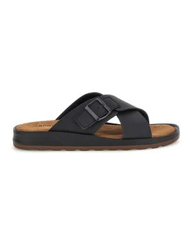 Ciabatte nere con doppia fascia e fibbia B 103/B 44 - JERPOINT - FashionsVida