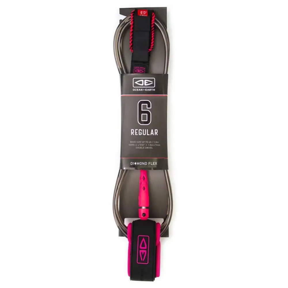 Leash De Surf Regular Diamond Flex Moulded Pink 6´0´´ unisex - Ocean & Earth - FashionsVida