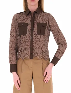 Camicia in pizzo MARRONE 44 - Pennyblack - FashionsVida