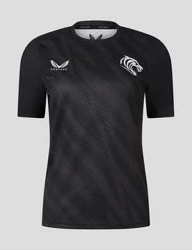 Leicester Tigers Women's 25/26 Warm Up T-shirt - Black BLACK 8 female - Castore - FashionsVida