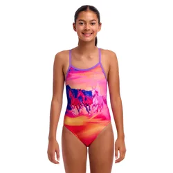 Single Strap One Piece Swimsuit Go Riding 12 Years Girls