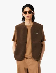 Lacoste Fleece Gilet Brown male