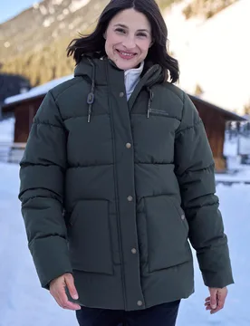 Manta Womens Borg Lined Padded Jacket - Green - Green - Size: 16 - Mountain Warehouse - FashionsVida