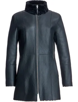 Abrigo de mujer de pelo reversible de cordero con cremallera - Maximilian - FashionsVida