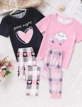 Set de 2 piezas de ropa casual de ajuste ceñido de manga larga para niña joven - Shein - FashionsVida