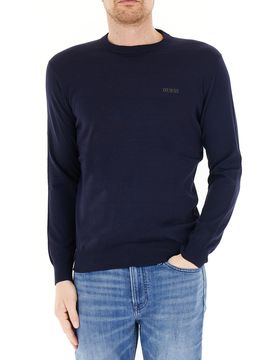 Maglione girocollo cotone BLU NAVY S