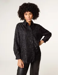 Burnact Oversized Shirt - S/M / BLACK - female