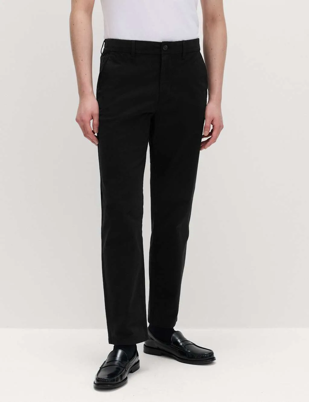 Regular Fit Elasticated Waist Chinos Black male - M&S - FashionsVida