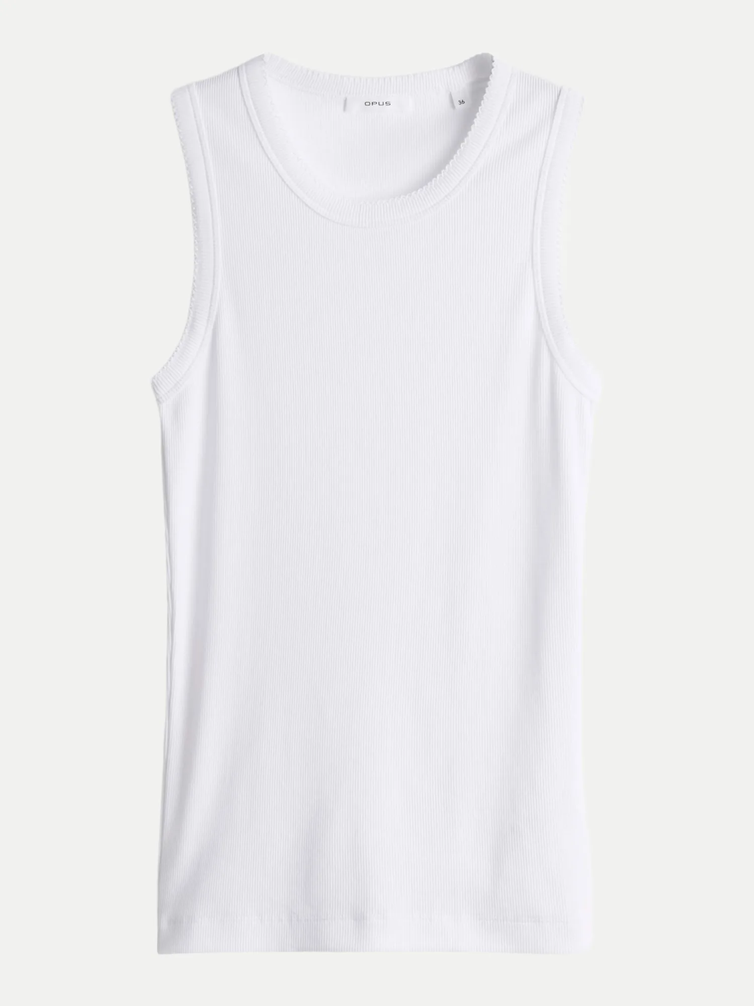 Tanktop Ilesso mit Spitzenborte Weiß 36 - Opus - FashionsVida