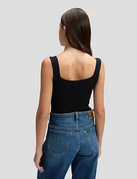 Slim Knitted Tank Top Black Größe L female - Lee - FashionsVida