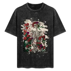 Skeleton & Roses - bleached look T-Shirt Trend Art Print T-Shirt