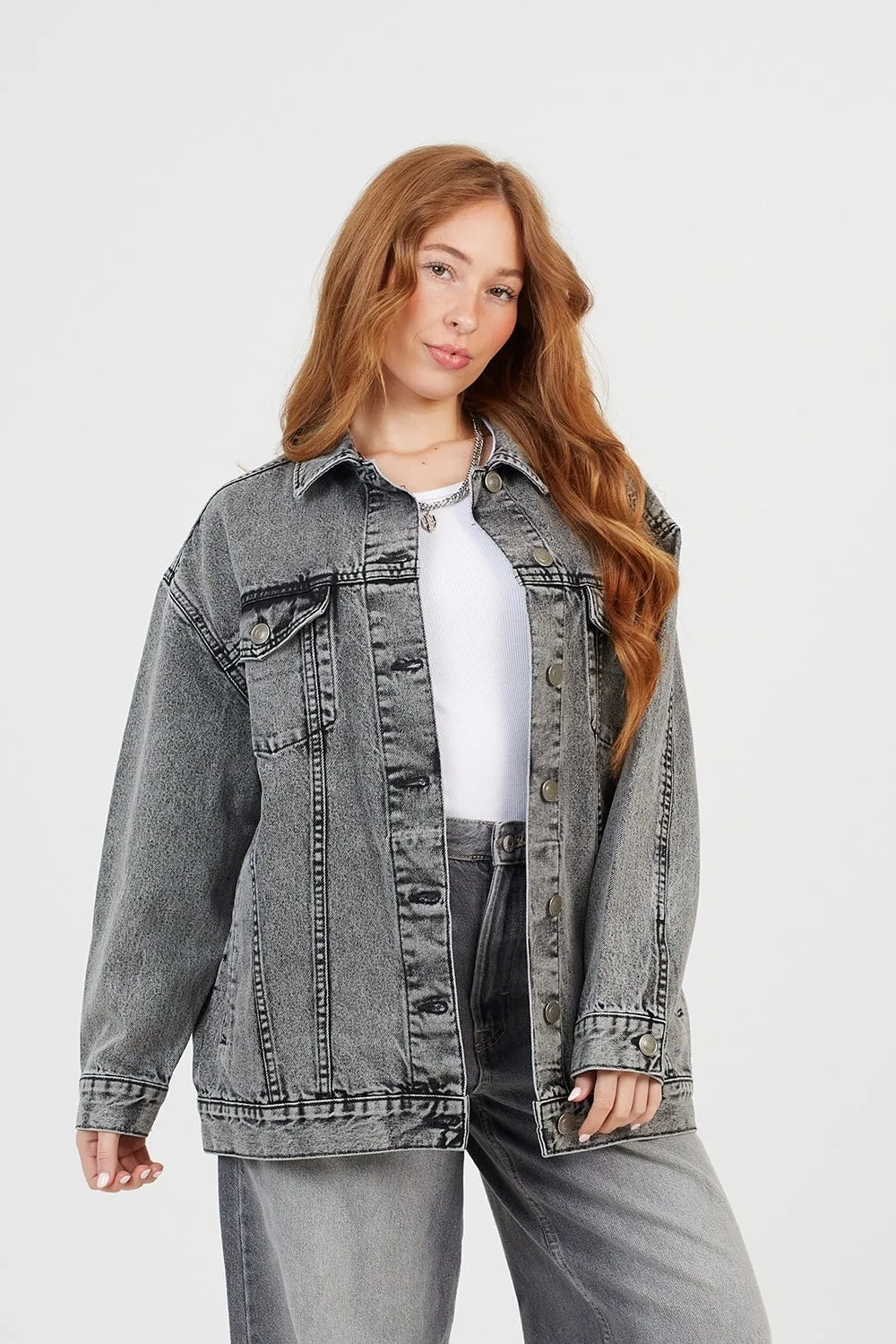 Oversized Womens Denim Jacket - - Size: 12 - Brave soul - FashionsVida