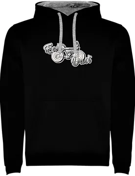 Felpa Con Cappuccio Eat My Dust Two-colour Black / Grey