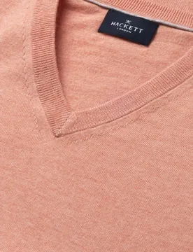 Jersey de hombre cuello pico algodón cashmere - Hackett - FashionsVida