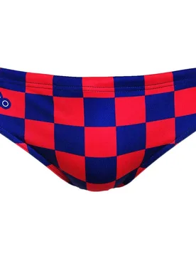 Squares Swimming Brief Royal / Red L Men - TURBO - FashionsVida