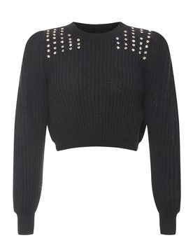 Faina Jersey negro / transparente