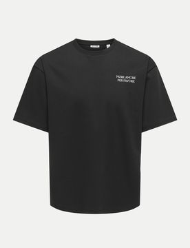 T-Shirt mit Aufdruck Schwarz L