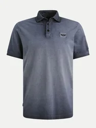 Hemd mit Polokragen pique Blau L