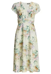 Midi Kleid aus floral bedrucktem Sc female
