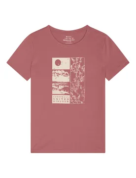 Regional Womens Cornwall Graphic Tee Breathable Casual Everyday T-Shirt Dusty Pink Cotton - Size 10 Uk - Mountain Warehouse - FashionsVida