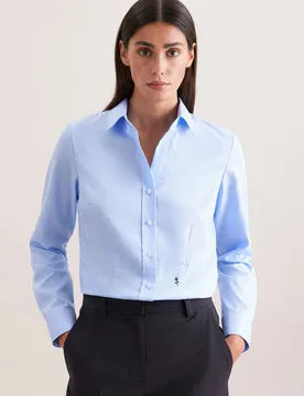 Hemdbluse slim fit Blau 38 - Seidensticker - FashionsVida