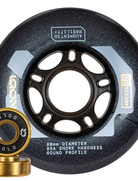 Roues De Patins Access Combo 80 85a 4 Unités Silver / Transparent Black 80 mm unisex