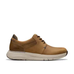 Men's Motion Trek PT Dark Tan Leather Trainers, Lace Up, Walking in Brown Size: 9-Wide Fit - Brown - Size: 9-Wide Fit
