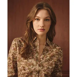 Camisa mujer manga larga flores