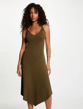 Morgan - Vestido con escote pico - Morgan - FashionsVida
