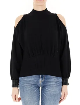Guess Maglia cut-out NERO L - Guess - FashionsVida