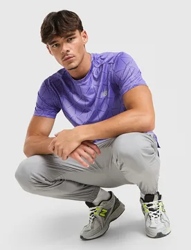 Mens Essential All Over Print T-Shirt - Viola, viola viola Uomo taglia XL - New Balance - FashionsVida