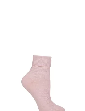 Women's 1 Pair Organic Cotton Crew Socks Pink One Size - Pink - Size: One Size - Charnos - FashionsVida