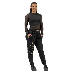 T-shirt à Manches Longues Mesh Intense Sheer Gold Black / Gold S