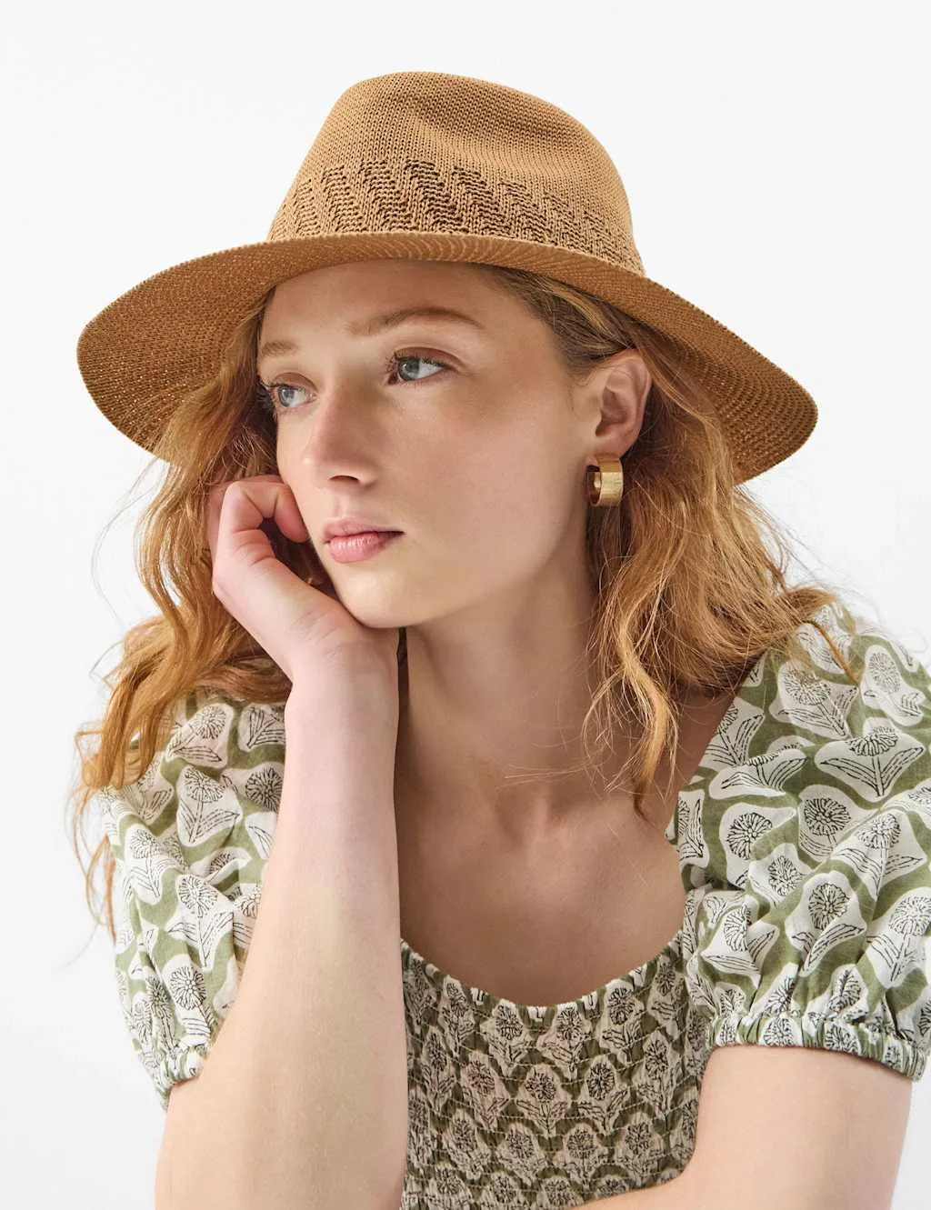 Woven Fedora Hat Tan female - Accessorize - FashionsVida