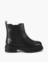 Leather Chelsea Chunky Ankle Boots Black female