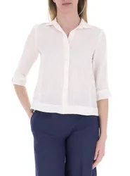 LINKS Camicia in lino AVORIO 44