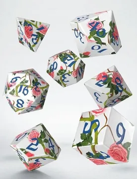 Full Art - Dice Set: Roses - Q Workshop - FashionsVida