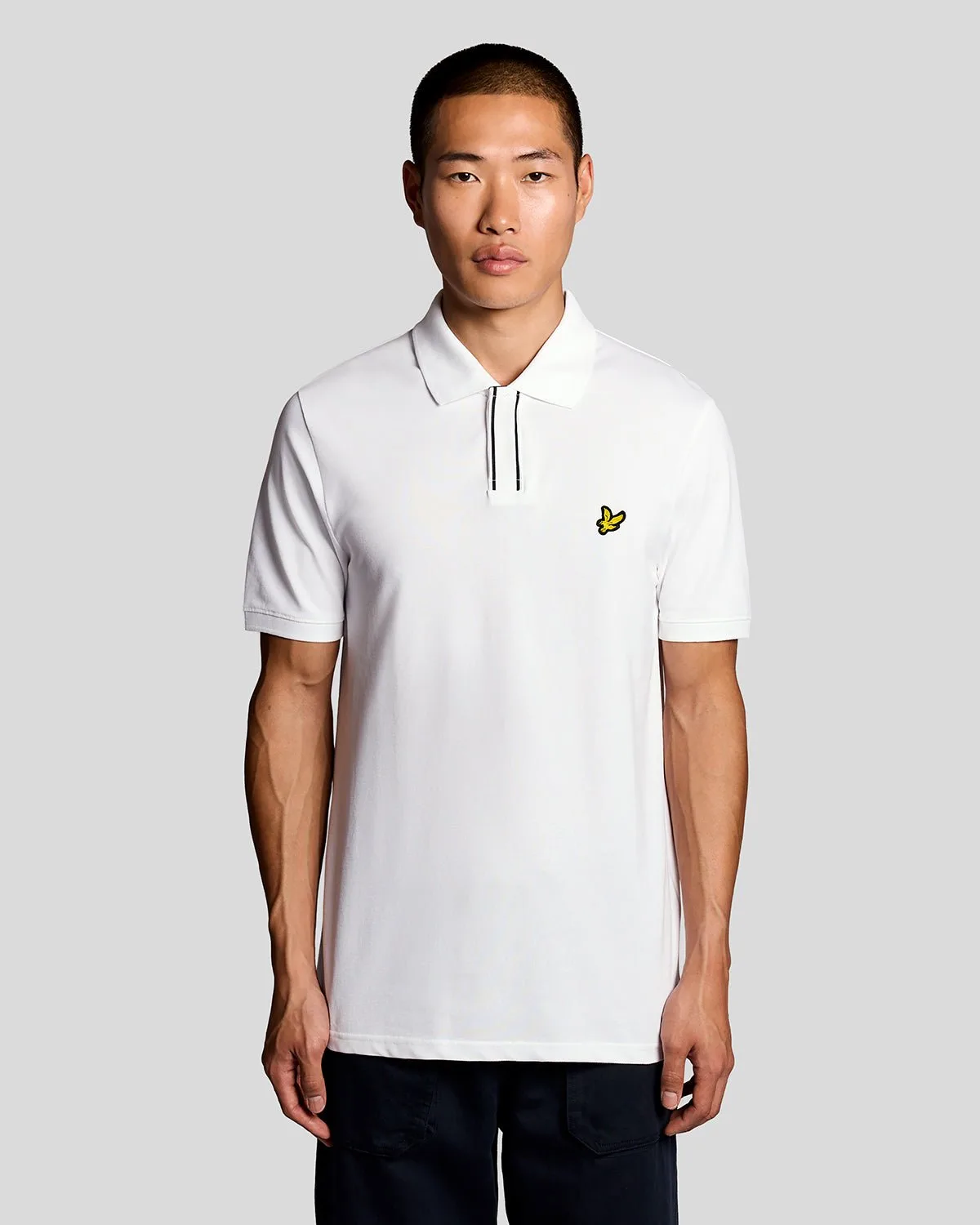 Men's Placket Tipped Polo Shirt in White - Lyle & Scott - FashionsVida