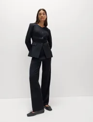 Straight Leg Trousers with Stretch Black female