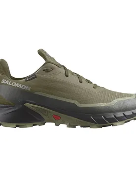 Alphacross 5 Gore-tex® Trail Running Shoes Olive Night / Black / Deep Lichen Green UK 8.5 Men - Salomon - FashionsVida