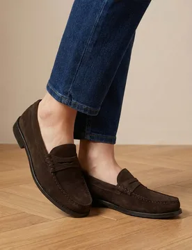 Suede Slip On Moccasins Chocolate female - Jones Bootmaker - FashionsVida