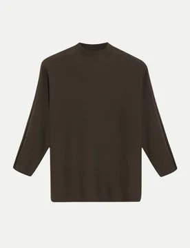 Feinstrickpullover mit Stehkragen Braun 44 - Comma - FashionsVida